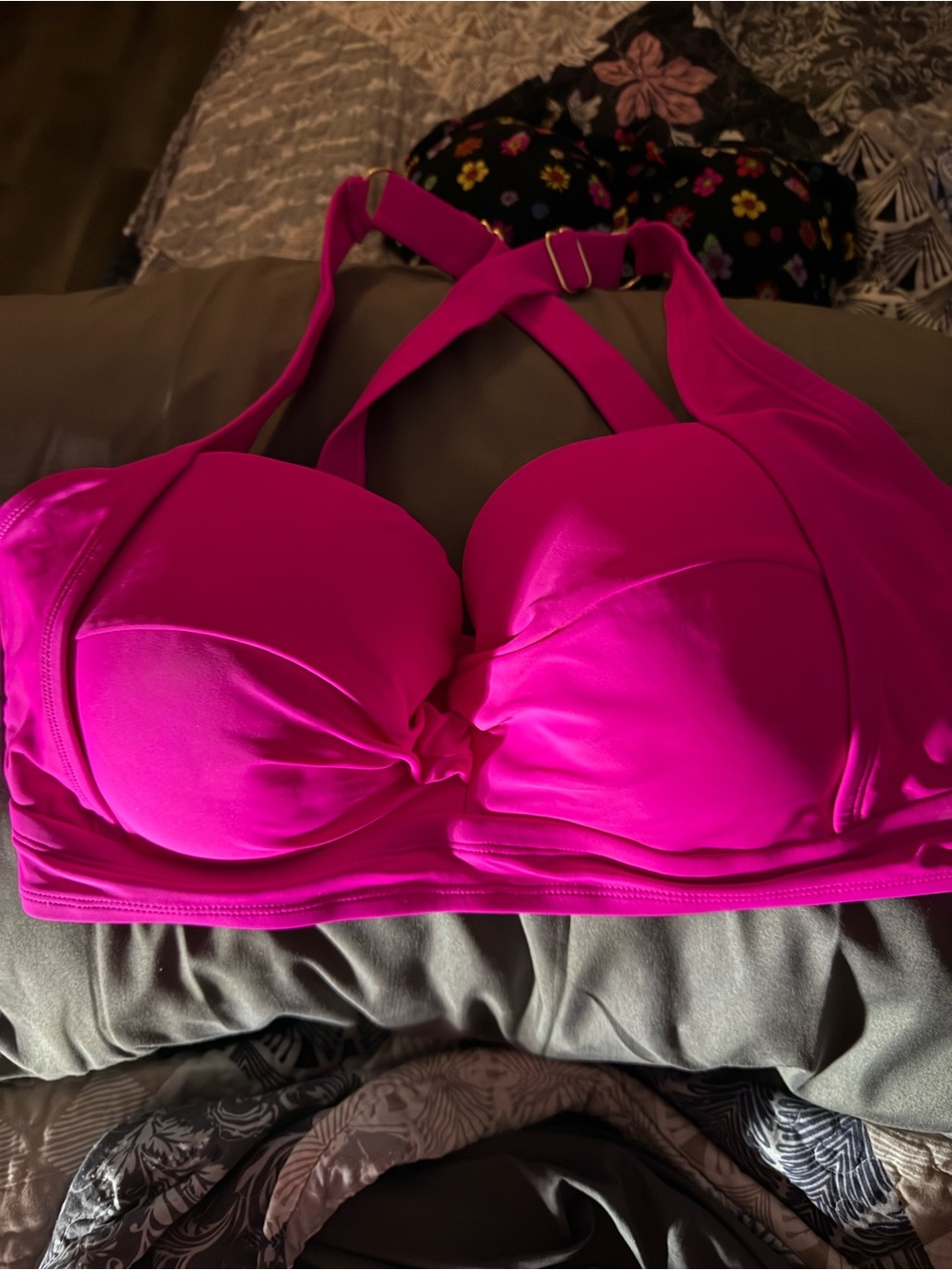California Waves Hot Pink Padded Bralette